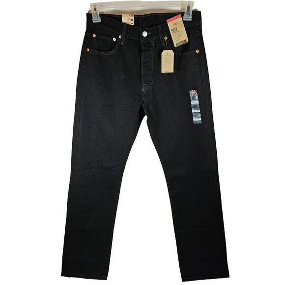 Levi's 501 Original Straight Leg Button Fly Mid Rise Jeans NWT 30x30" Black - Picture 2 of 15